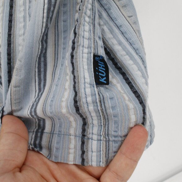 Kuhl Shirt Men’s XL seersucker Cotton Striped Hiking Short Sleeve Button Up - Picture 7 of 13